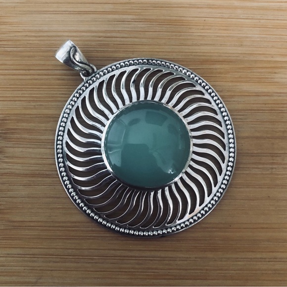 $64 Doug Paulus Estate Drop Pendant   Sterling Silver   Marked dp 925 India - Picture 2 of 6